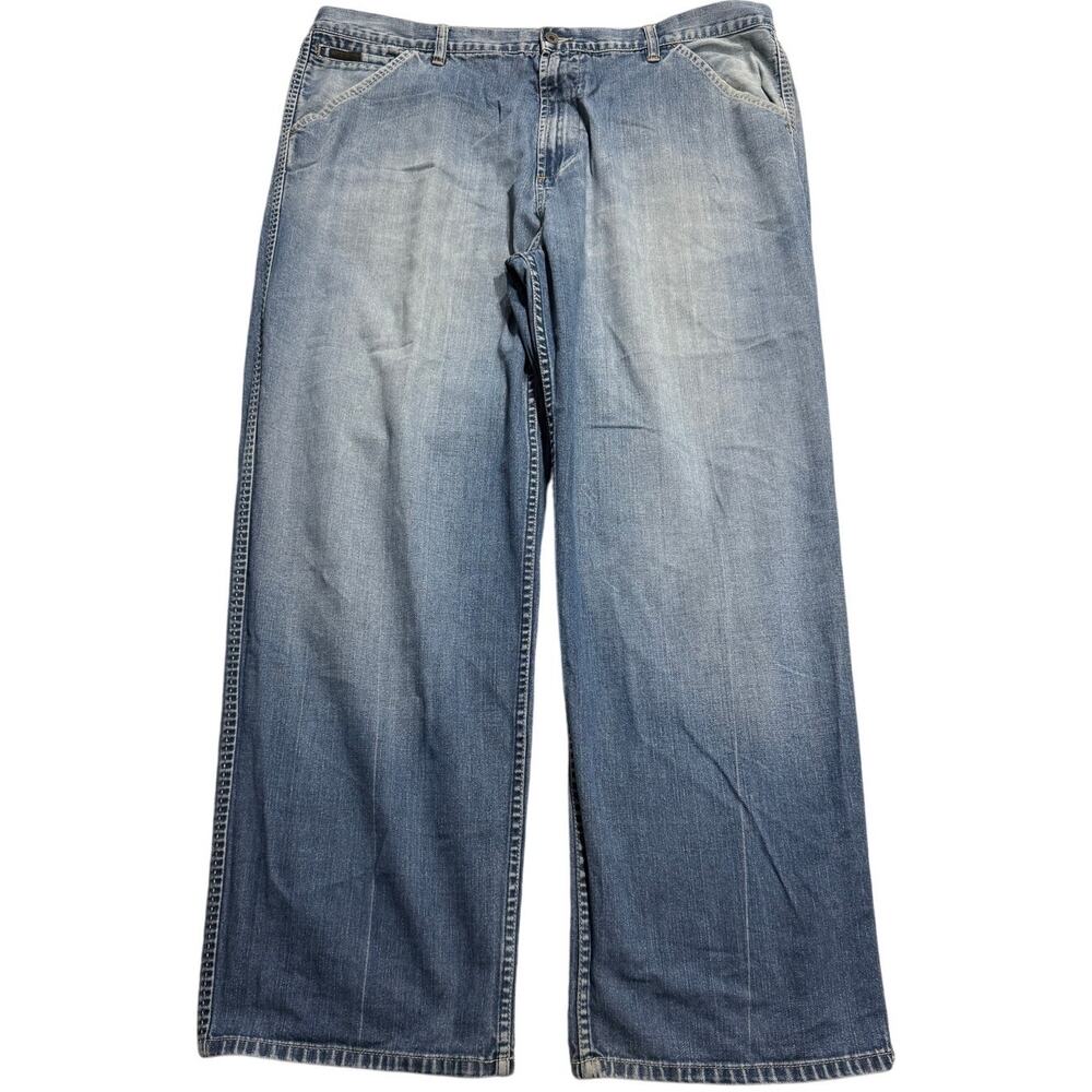 Y2K VTG Davoucci Jeans Wide Leg Baggy Skater Hip Hop Mens 44 x 33 (44 x 31) Blue